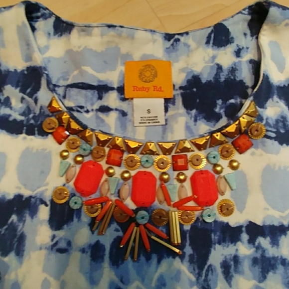 Ruby Rd. Beaded Ombre Striped Tunic - Picture 7 of 7